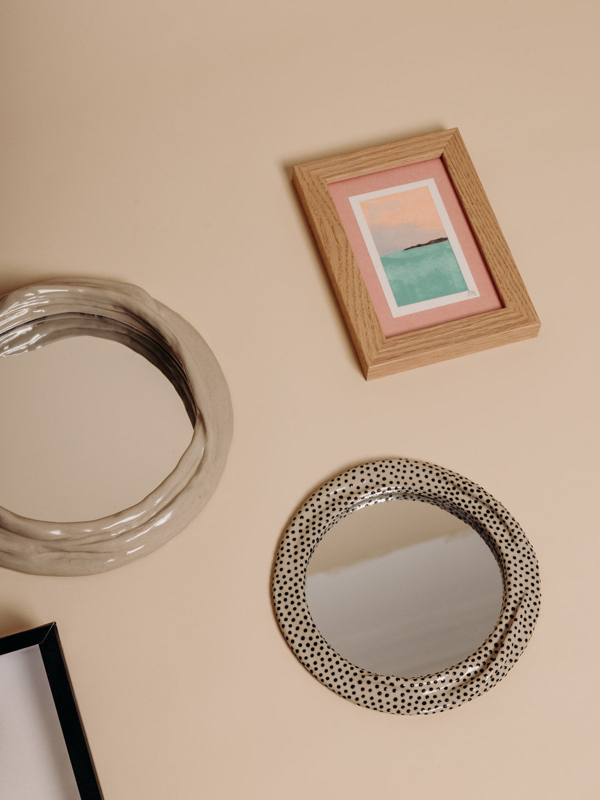 Miroir Lune à pois - S