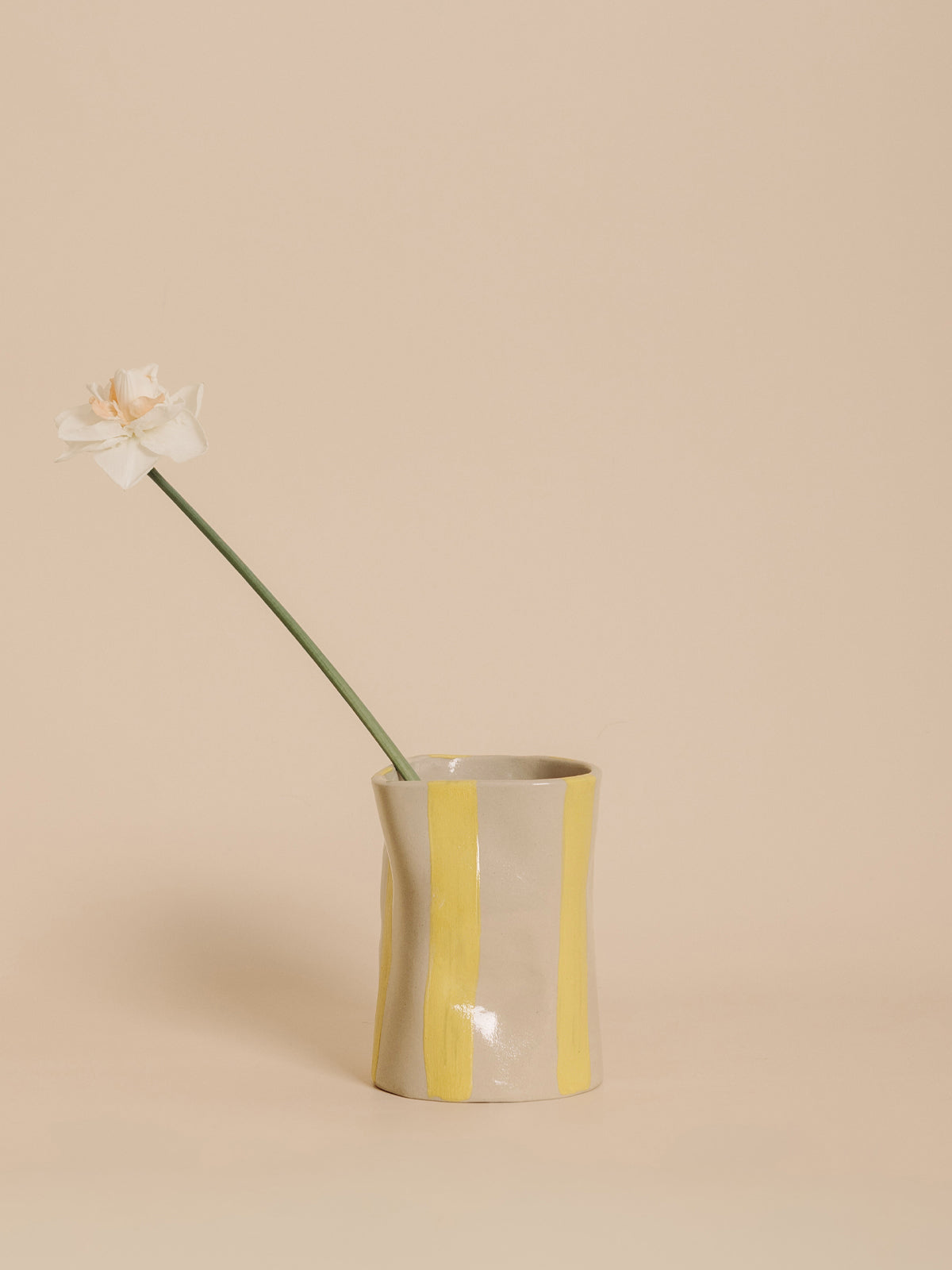 Vase CIRCUS rayé YELLOW (pièce unique)