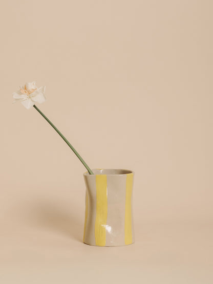 Vase CIRCUS rayé YELLOW (pièce unique)