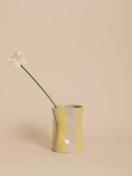 Vase CIRCUS rayé YELLOW (pièce unique)